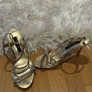 Elegant Gold Strappy Heels